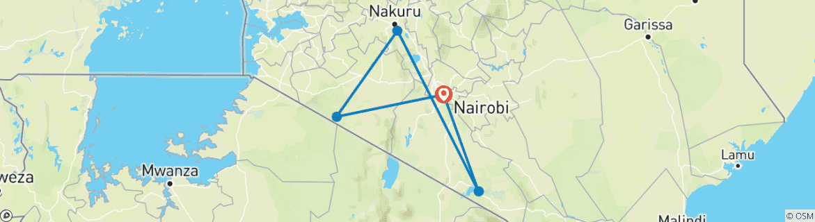 Foto van een kaart met de route van de rondreis