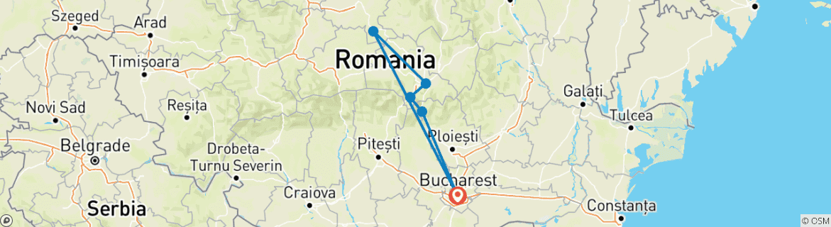 Image d'une carte montrant l'itinéraire du circuit