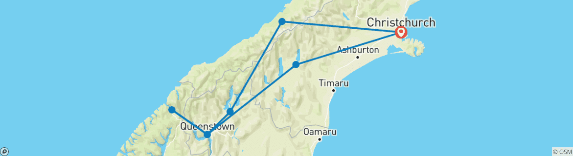 Image d'une carte montrant l'itinéraire du circuit