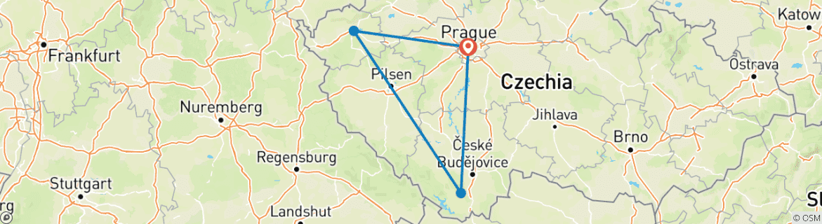 Image d'une carte montrant l'itinéraire du circuit