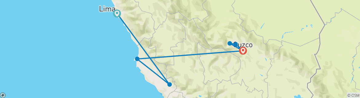 Image d'une carte montrant l'itinéraire du circuit