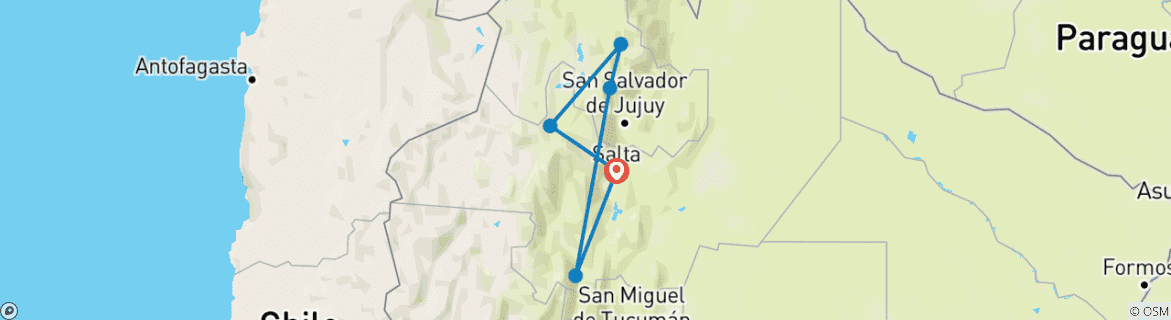 Imagen de un mapa que muestra la ruta del circuito