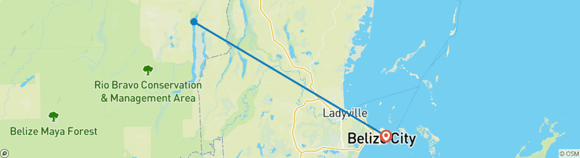 Image d'une carte montrant l'itinéraire du circuit