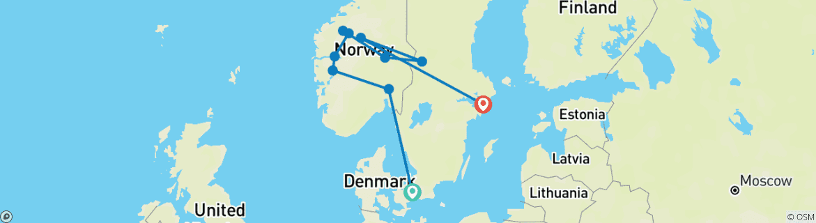 Carte du circuit Scandinavie 35 à 45 (35 à 45)
