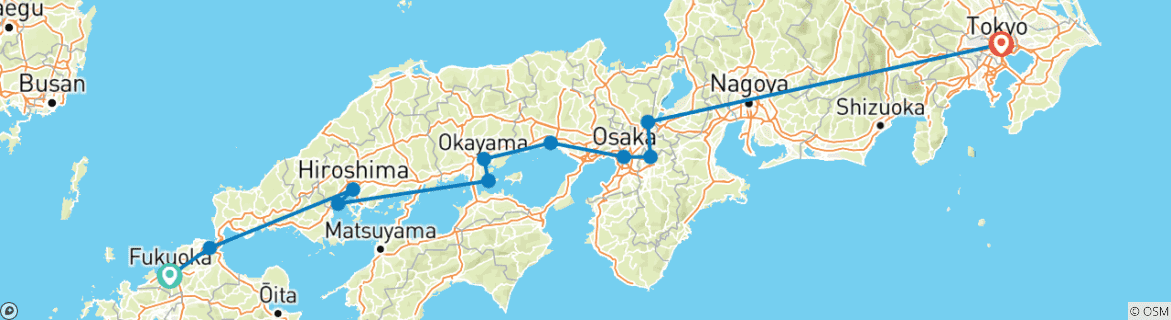 Image d'une carte montrant l'itinéraire du circuit