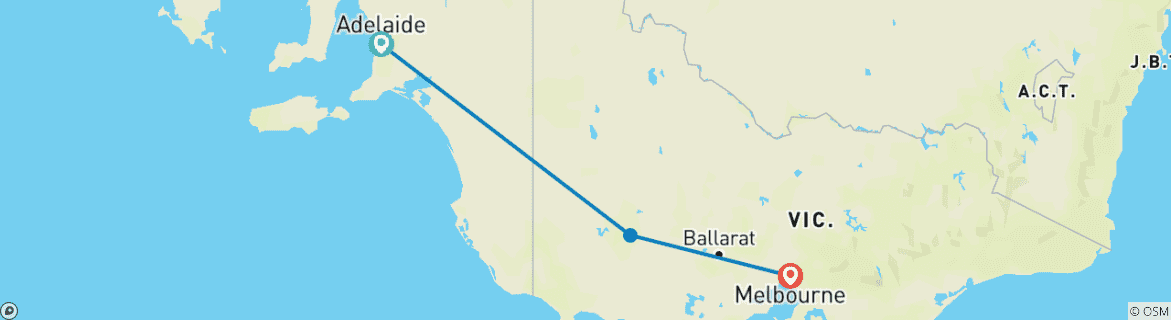 Image d'une carte montrant l'itinéraire du circuit