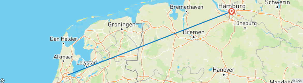 Image d'une carte montrant l'itinéraire du circuit