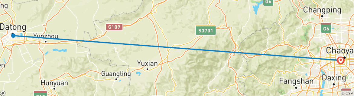 Karte mit der Reiseroute