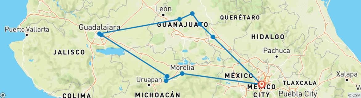 Imagen de un mapa que muestra la ruta del circuito