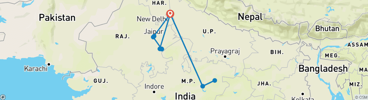 Imagen de un mapa que muestra la ruta del circuito