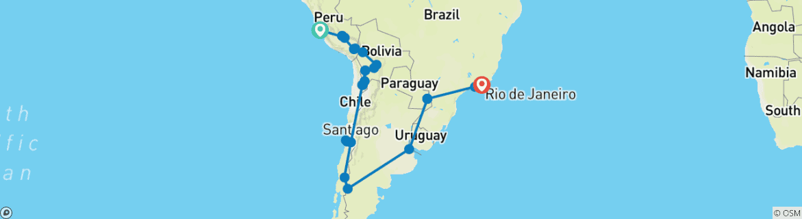 Imagen de un mapa que muestra la ruta del circuito
