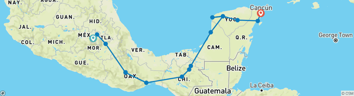 Imagen de un mapa que muestra la ruta del circuito