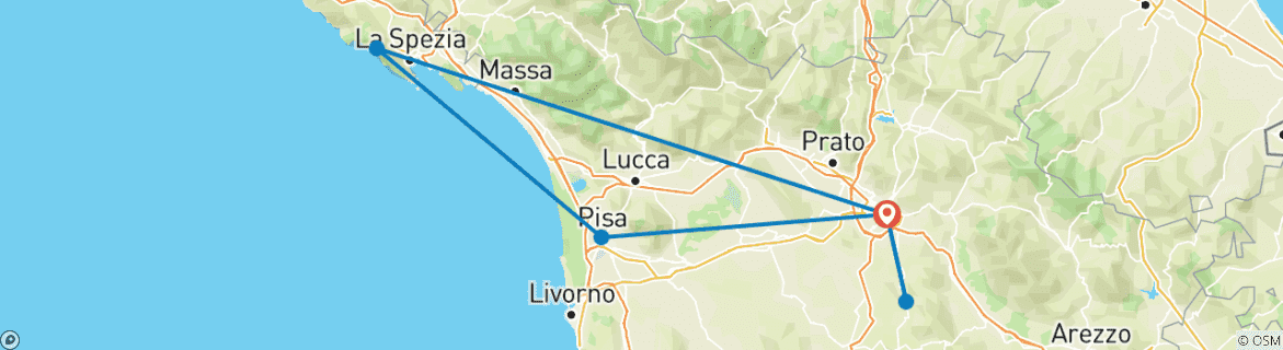 Image d'une carte montrant l'itinéraire du circuit