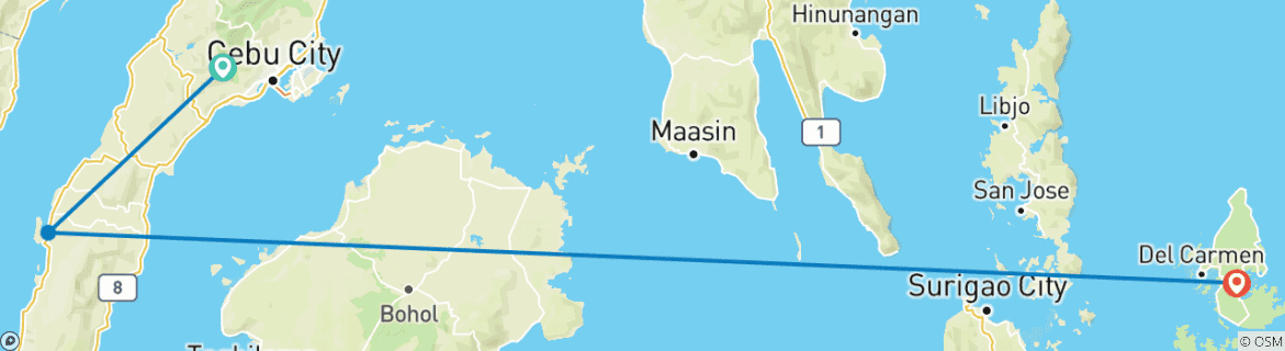 Image d'une carte montrant l'itinéraire du circuit