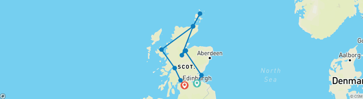 Image d'une carte montrant l'itinéraire du circuit