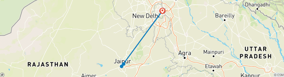 Karte mit der Reiseroute