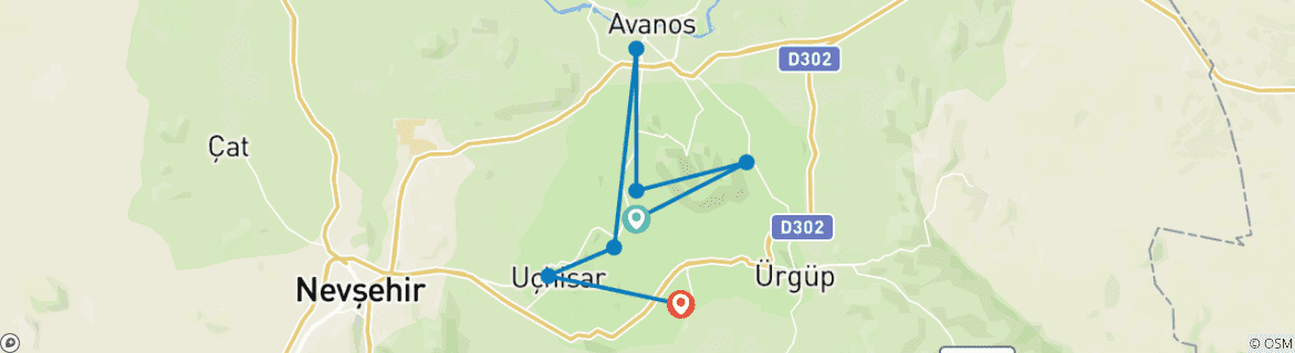 Image d'une carte montrant l'itinéraire du circuit