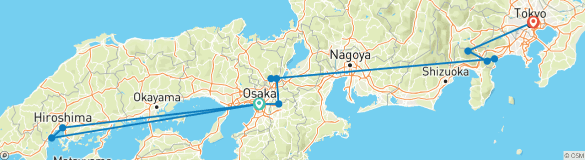 Image d'une carte montrant l'itinéraire du circuit