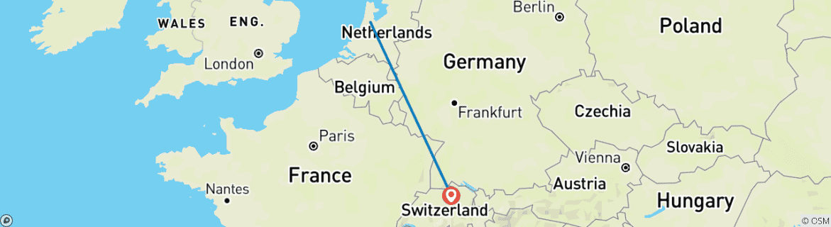 Image d'une carte montrant l'itinéraire du circuit