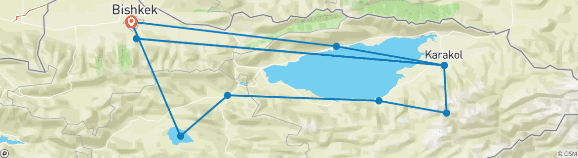 Karte mit der Reiseroute