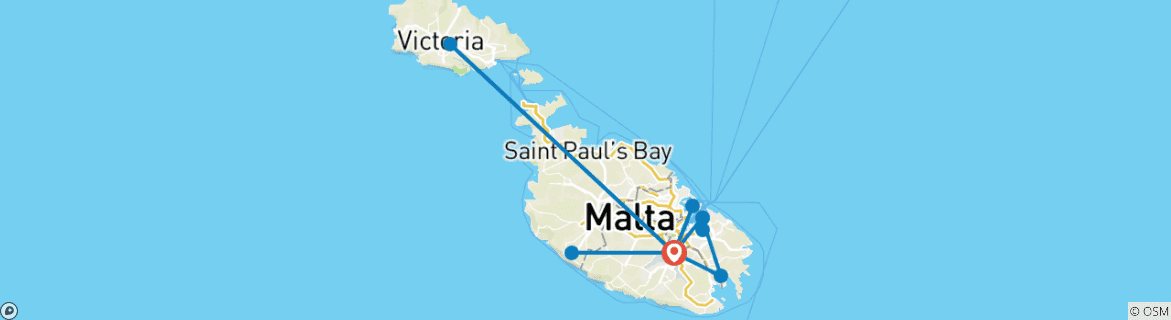 Image d'une carte montrant l'itinéraire du circuit