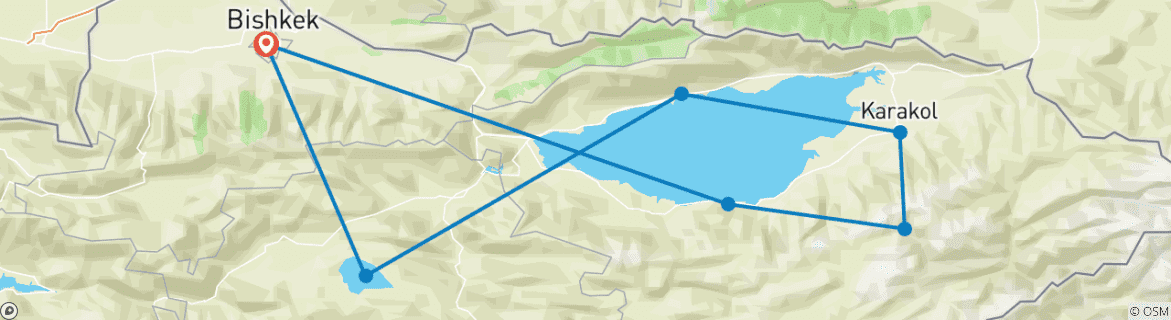 Image d'une carte montrant l'itinéraire du circuit