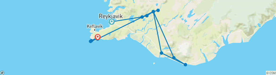 Karte mit der Reiseroute