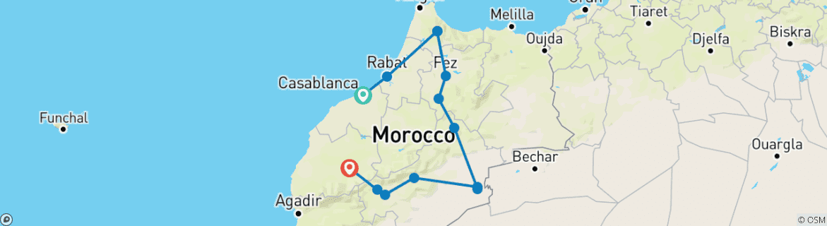 Imagen de un mapa que muestra la ruta del circuito