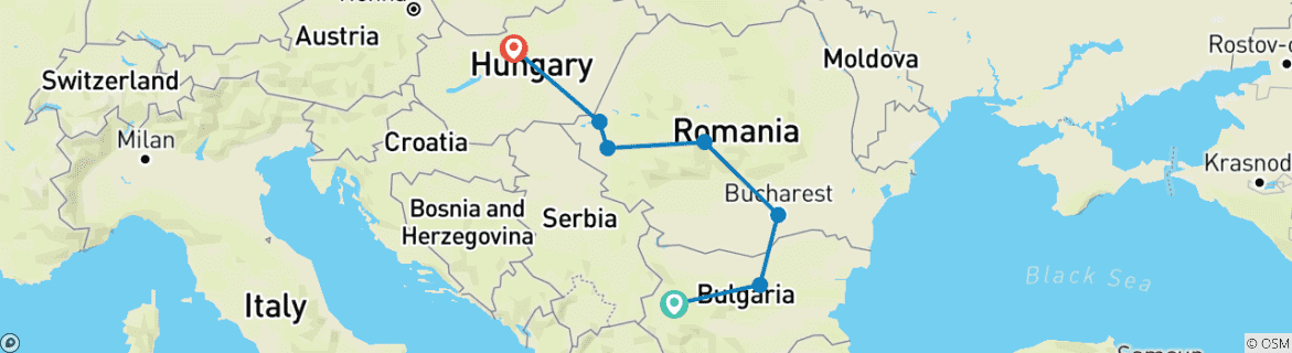 Image d'une carte montrant l'itinéraire du circuit