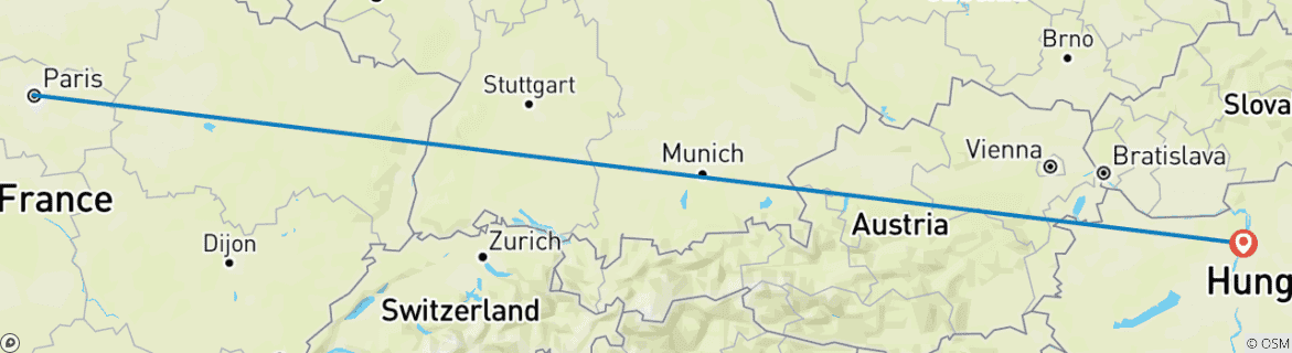 Image d'une carte montrant l'itinéraire du circuit