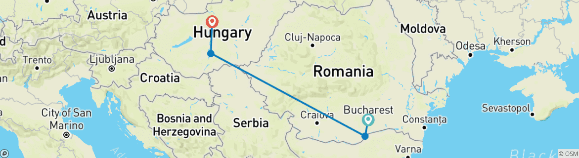 Image d'une carte montrant l'itinéraire du circuit