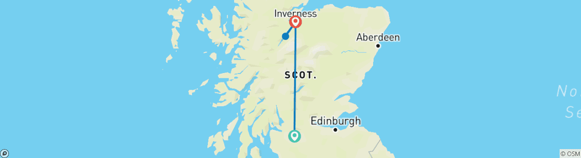 Image d'une carte montrant l'itinéraire du circuit