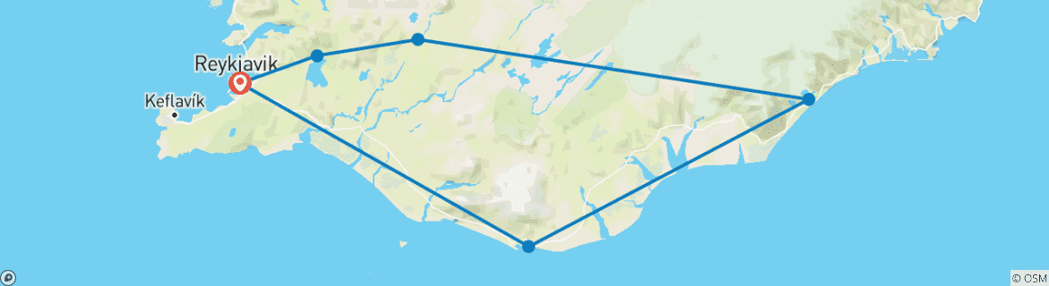 Image d'une carte montrant l'itinéraire du circuit