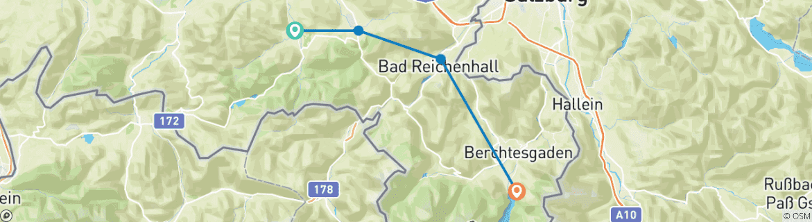 Image d'une carte montrant l'itinéraire du circuit