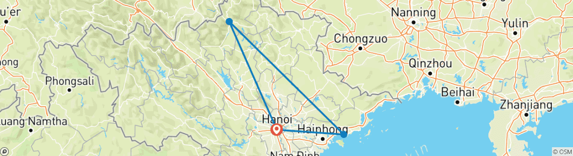 Image d'une carte montrant l'itinéraire du circuit