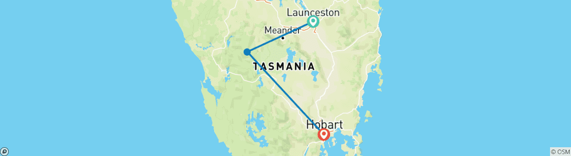 Image d'une carte montrant l'itinéraire du circuit