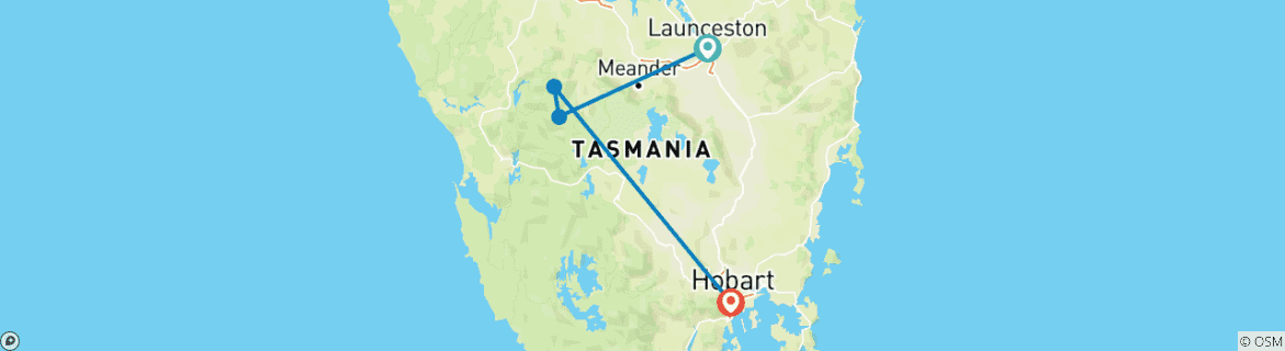 Image d'une carte montrant l'itinéraire du circuit