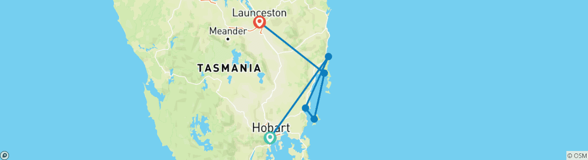 Image d'une carte montrant l'itinéraire du circuit
