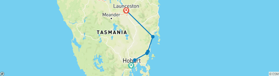 Image d'une carte montrant l'itinéraire du circuit