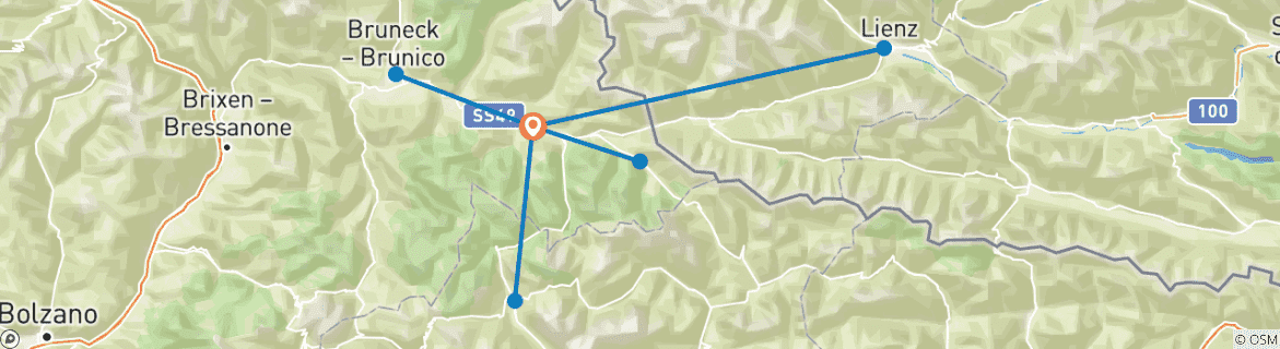Image d'une carte montrant l'itinéraire du circuit