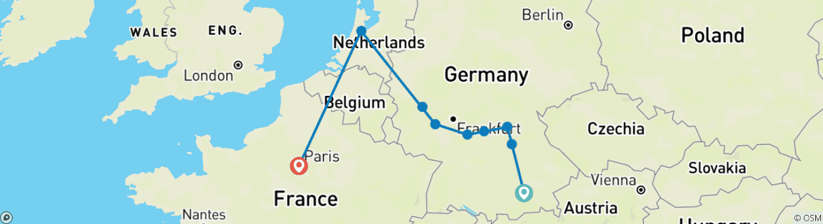 Imagen de un mapa que muestra la ruta del circuito