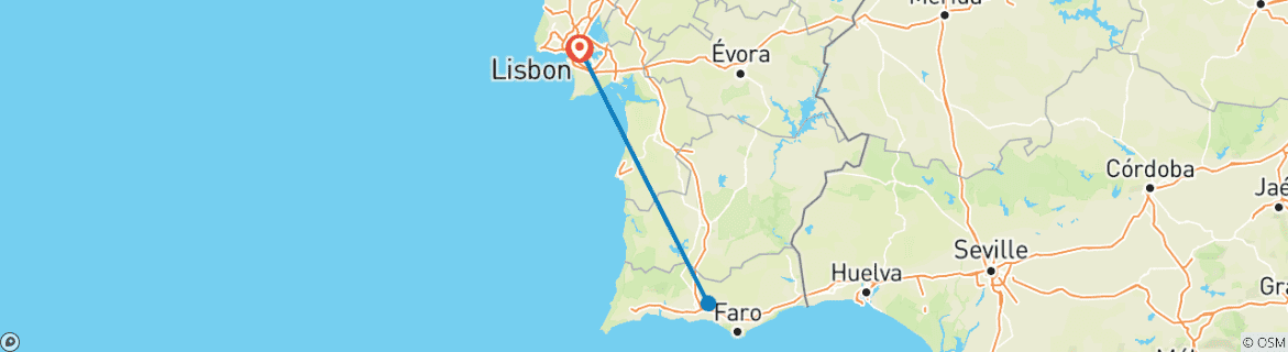 Karte mit der Reiseroute