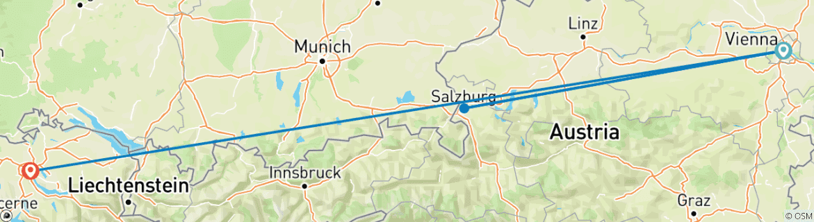 Image d'une carte montrant l'itinéraire du circuit