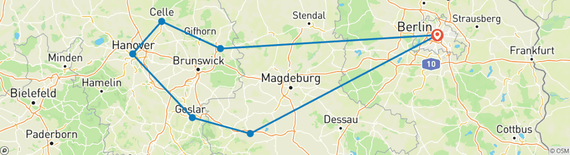 Carte du circuit Allemagne du Nord