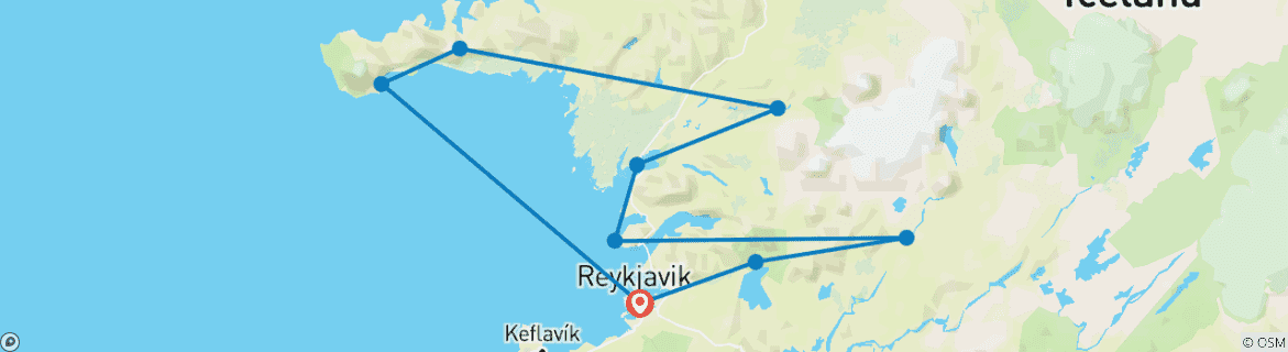 Image d'une carte montrant l'itinéraire du circuit