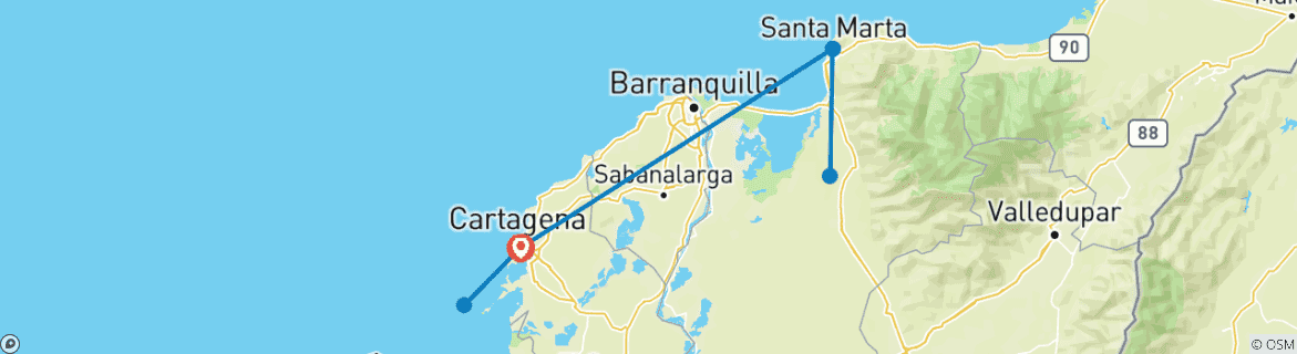 Imagen de un mapa que muestra la ruta del circuito