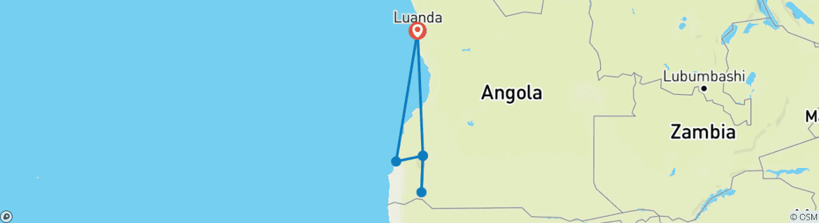 Image d'une carte montrant l'itinéraire du circuit