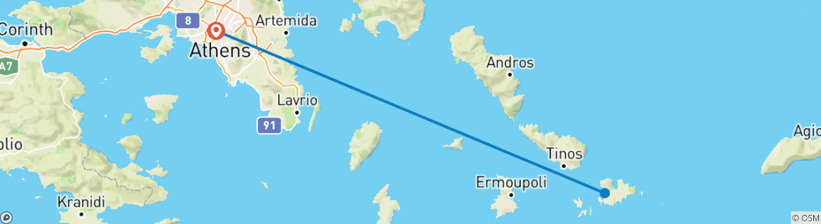 Image d'une carte montrant l'itinéraire du circuit