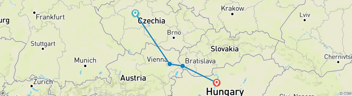 Image d'une carte montrant l'itinéraire du circuit