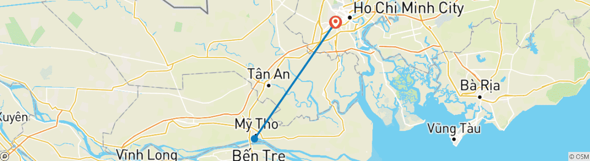 Image d'une carte montrant l'itinéraire du circuit